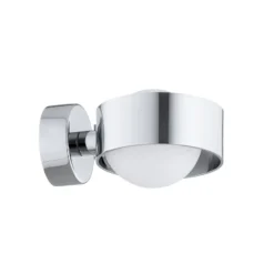 Aplique de pared Mado, acero cromado, cristal opalino, 1 luz