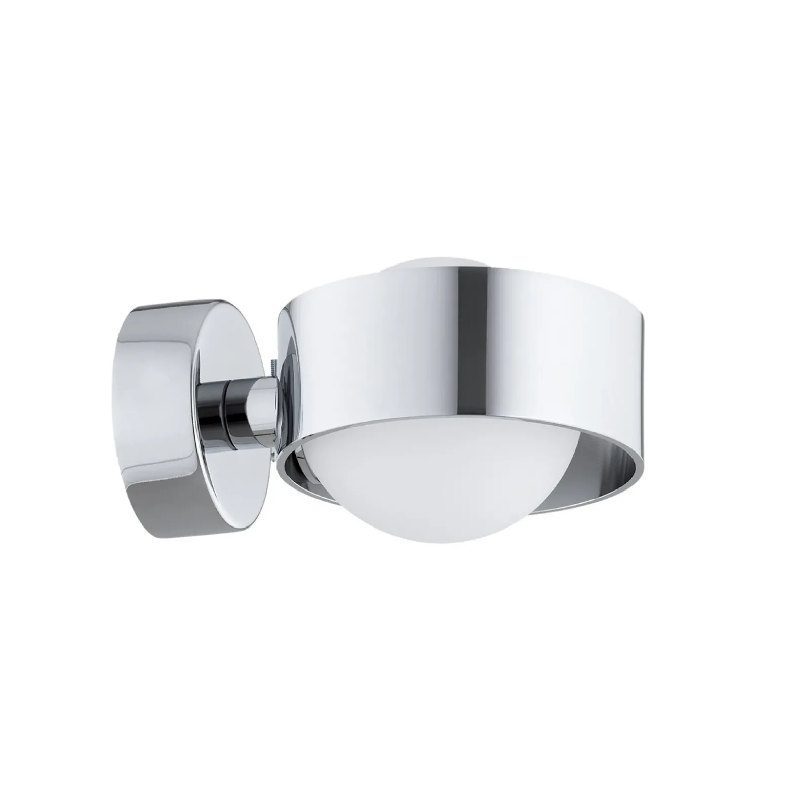 Aplique de pared Mado, acero cromado, cristal opalino, 1 luz