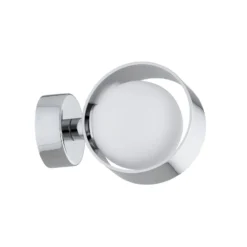 Aplique de pared Mado, acero cromado, cristal opalino, 1 luz