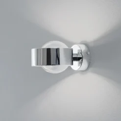 Aplique de pared Mado, acero cromado, cristal ahumado, 1 luz