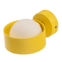 Aplique de pared Mado, amarillo, metal, 10 cm de ancho, G9