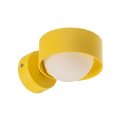 Aplique de pared Mado, amarillo, metal, 10 cm de ancho, G9