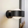 Aplique de pared Mado de acero, negro, 1 luz