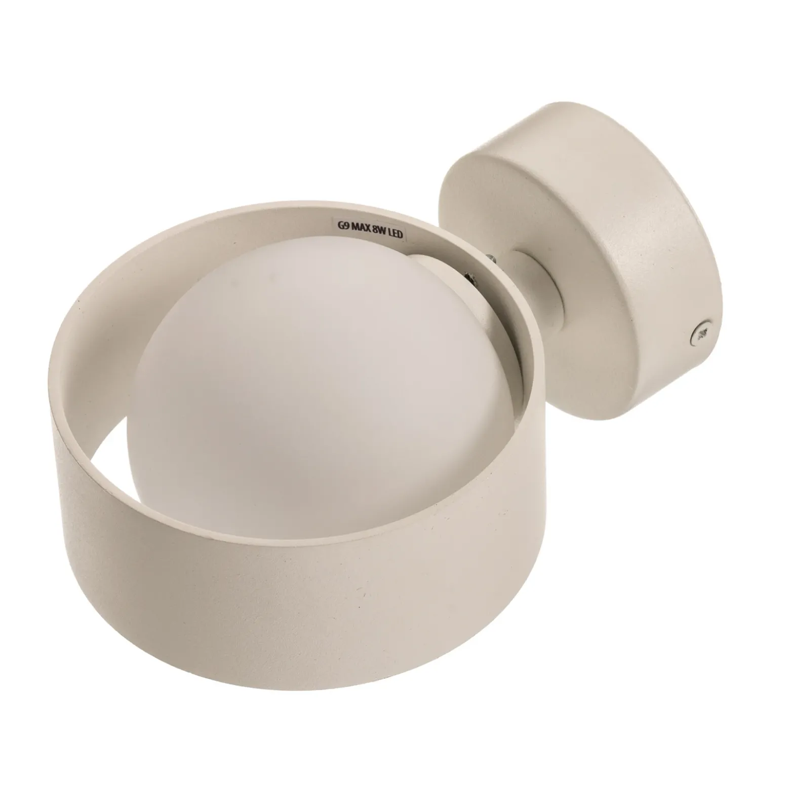 Aplique de pared Mado de acero, blanco, 1 luz