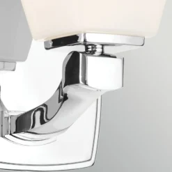 Aplique de pared Marant, cromo/ópal, altura 24 cm, IP44, LED G9