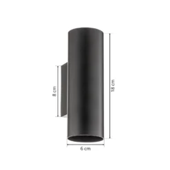 Aplique de pared Marley 2 luces negro