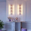 Aplique de pared Maytoni Facet, altura 75,2 cm, color dorado, cristal