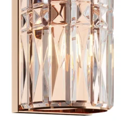 Aplique de pared Maytoni Facet, altura 75,2 cm, color dorado, cristal