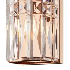 Aplique de pared Maytoni Facet, altura 75,2 cm, color dorado, cristal