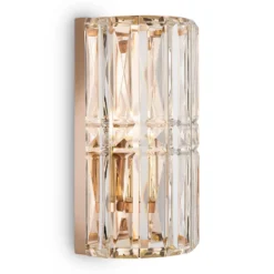 Aplique de pared Maytoni Facet, altura 25 cm, color dorado, cristal, E14