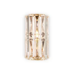 Aplique de pared Maytoni Facet, altura 25 cm, color dorado, cristal, E14