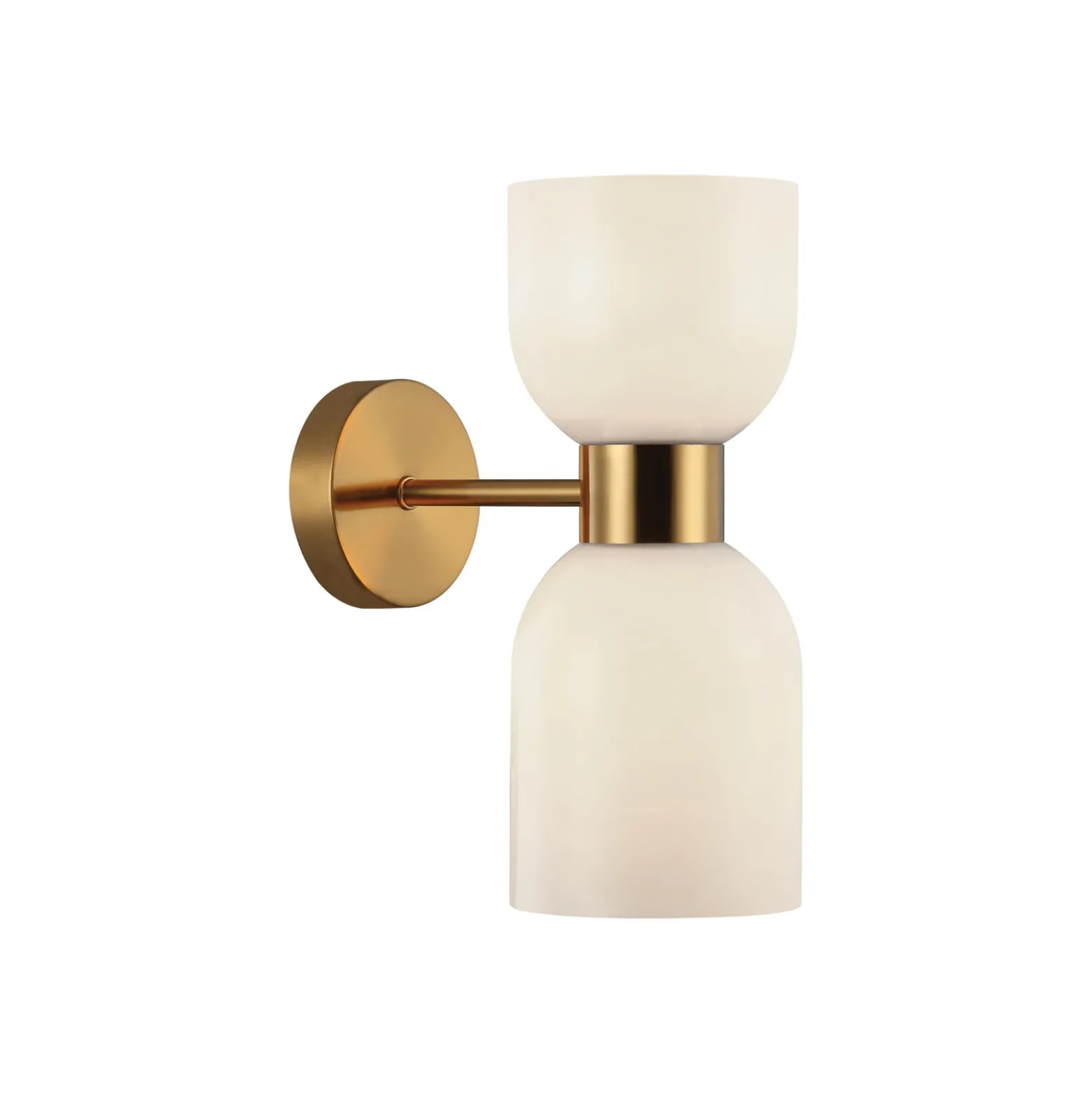 Aplique de pared Memory, cristal, bronce/blanco, 2 luces