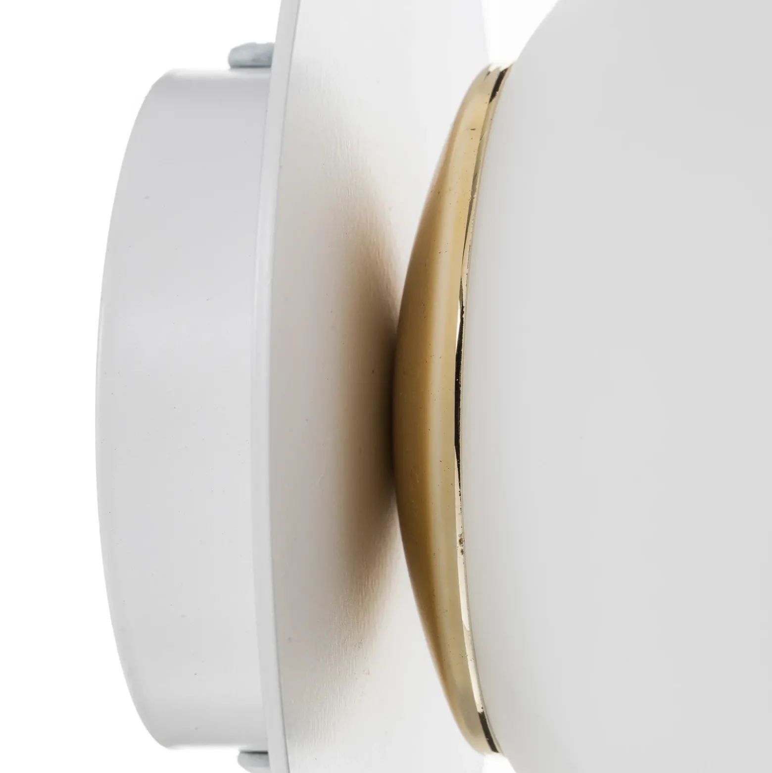 Aplique de pared Minerva K1, blanco, Ø 15 cm, vidrio/metal