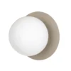 Aplique de pared Minerva, opalino/beige, Ø 15 cm, cristal/metal, E14