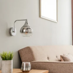 Aplique de pared Monte de cristal, 1 luz, plateado