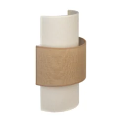 Aplique de pared Nature, color crema/yute, altura 41 cm, tejido, luz hacia