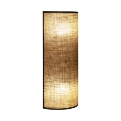 Aplique de pared Nature, yute/negro, altura 40 cm, tejido, luz hacia