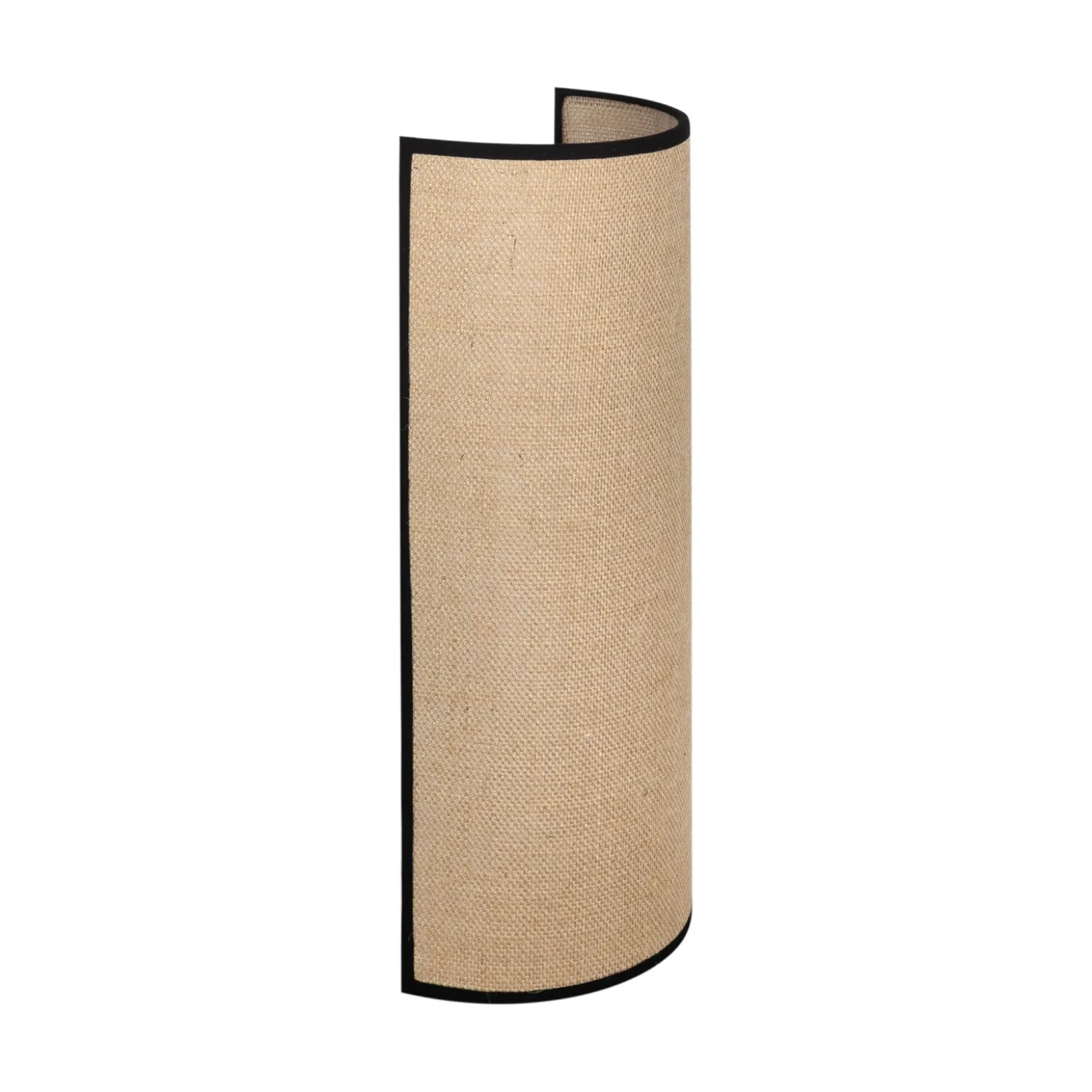 Aplique de pared Nature, yute/negro, altura 40 cm, tejido, luz hacia