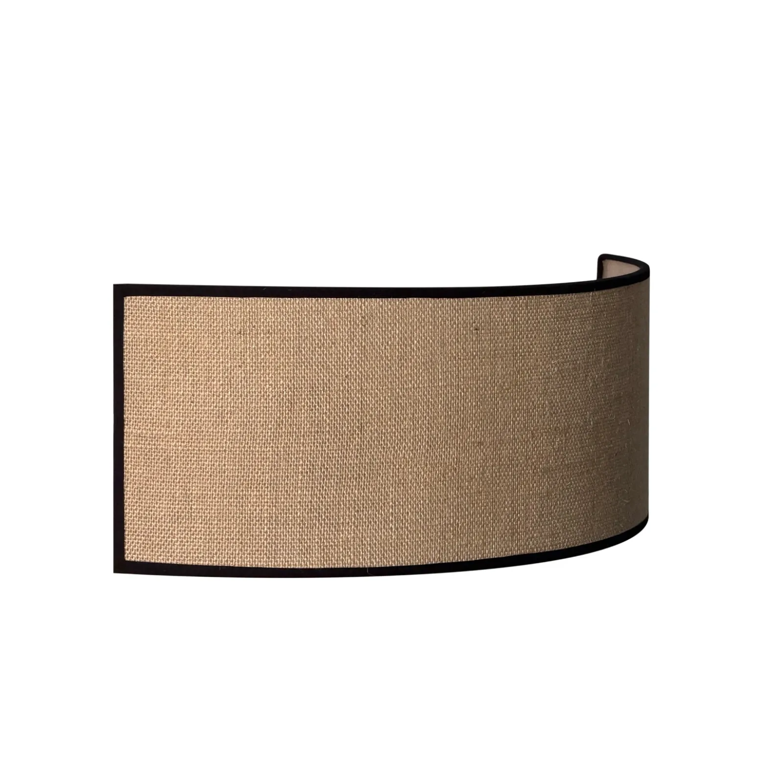 Aplique de pared Nature, yute/negro, 40 cm de ancho, tejido, luz hacia