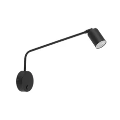 Aplique de pared Nex, negro, metal, altura 27 cm, GU10