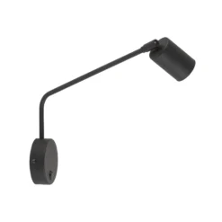 Aplique de pared Nex, negro, metal, altura 27 cm, GU10