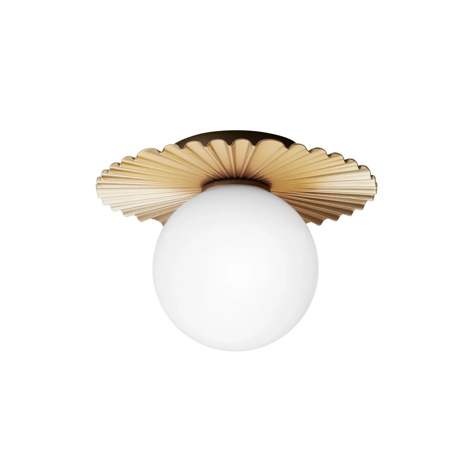 Aplique de pared Nuura Liila Muuse, Ø 20 cm, IP44, dorado/ópalo