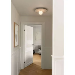 Aplique de pared Nuura Liila Muuse, Ø 42 cm, IP44, blanco/ópalo