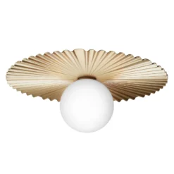 Aplique de pared Nuura Liila Muuse, Ø 42 cm, IP44, dorado/ópalo