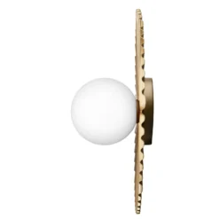 Aplique de pared Nuura Liila Muuse, Ø 42 cm, IP44, dorado/ópalo