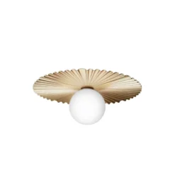 Aplique de pared Nuura Liila Muuse, Ø 42 cm, IP44, dorado/ópalo