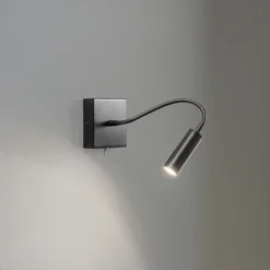 Aplique de pared Ojos, antracita, lámpara de lectura, ajustable, 33 cm, G9