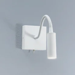 Aplique de pared Ojos, blanco, lámpara de lectura, ajustable, 33 cm, G9