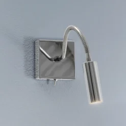 Aplique de pared Ojos, cromo, lámpara de lectura, ajustable, 33 cm, G9