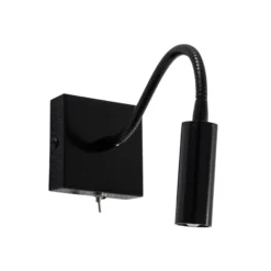 Aplique de pared Ojos, negro, lámpara de lectura, ajustable, 33 cm, G9