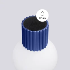 Aplique de pared ORBI, azul ultramar, vidrio/metal, Ø 12 cm, IP44, G9