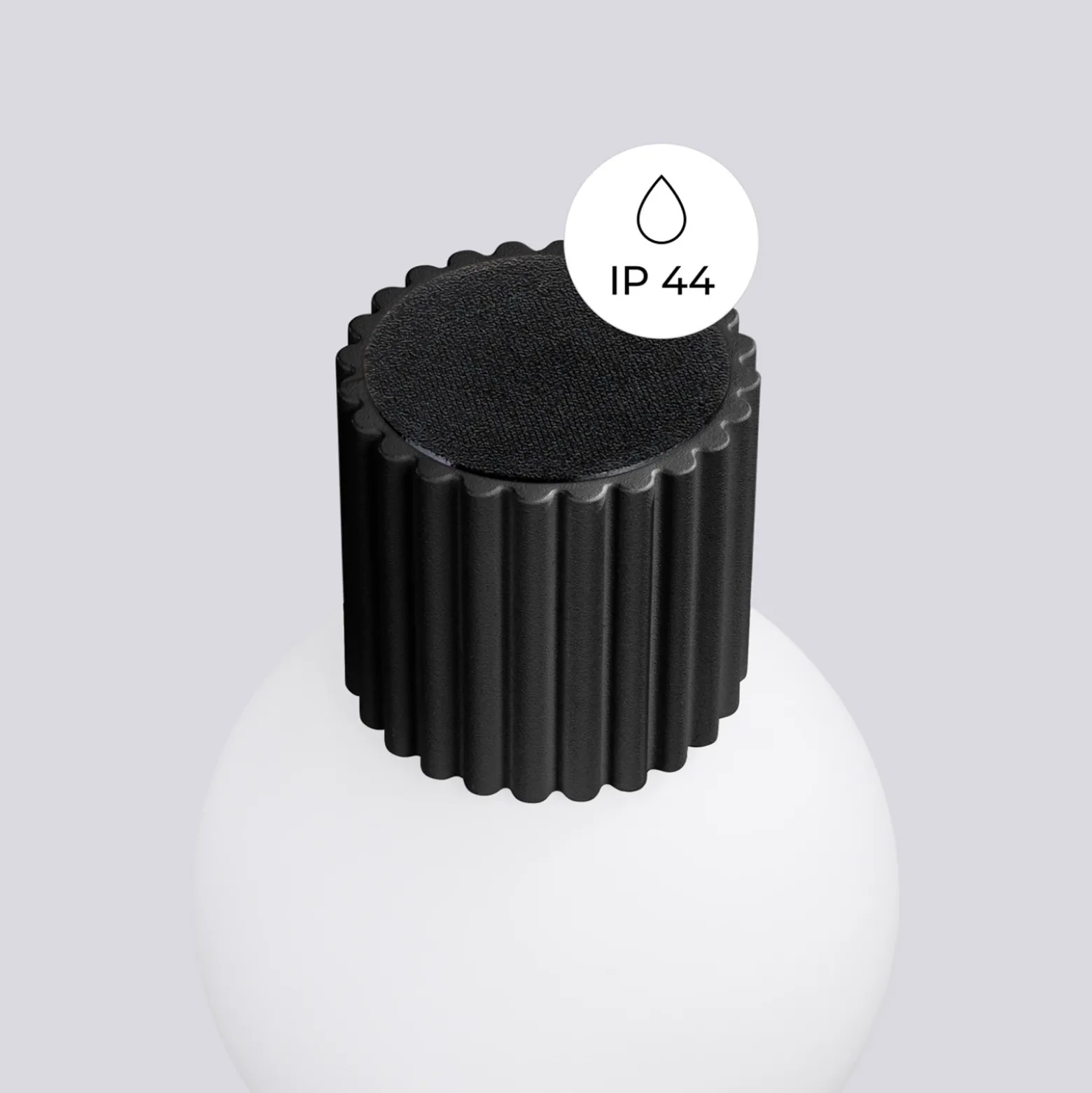 Aplique de pared ORBI, negro, vidrio/metal, Ø 12 cm, IP44, G9