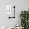 Aplique de pared Orbit II 20/40, negro, 2 luces