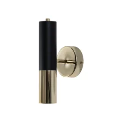 Aplique de pared Orino, negro/dorado, metal, GU10