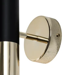 Aplique de pared Orino, negro/dorado, metal, GU10