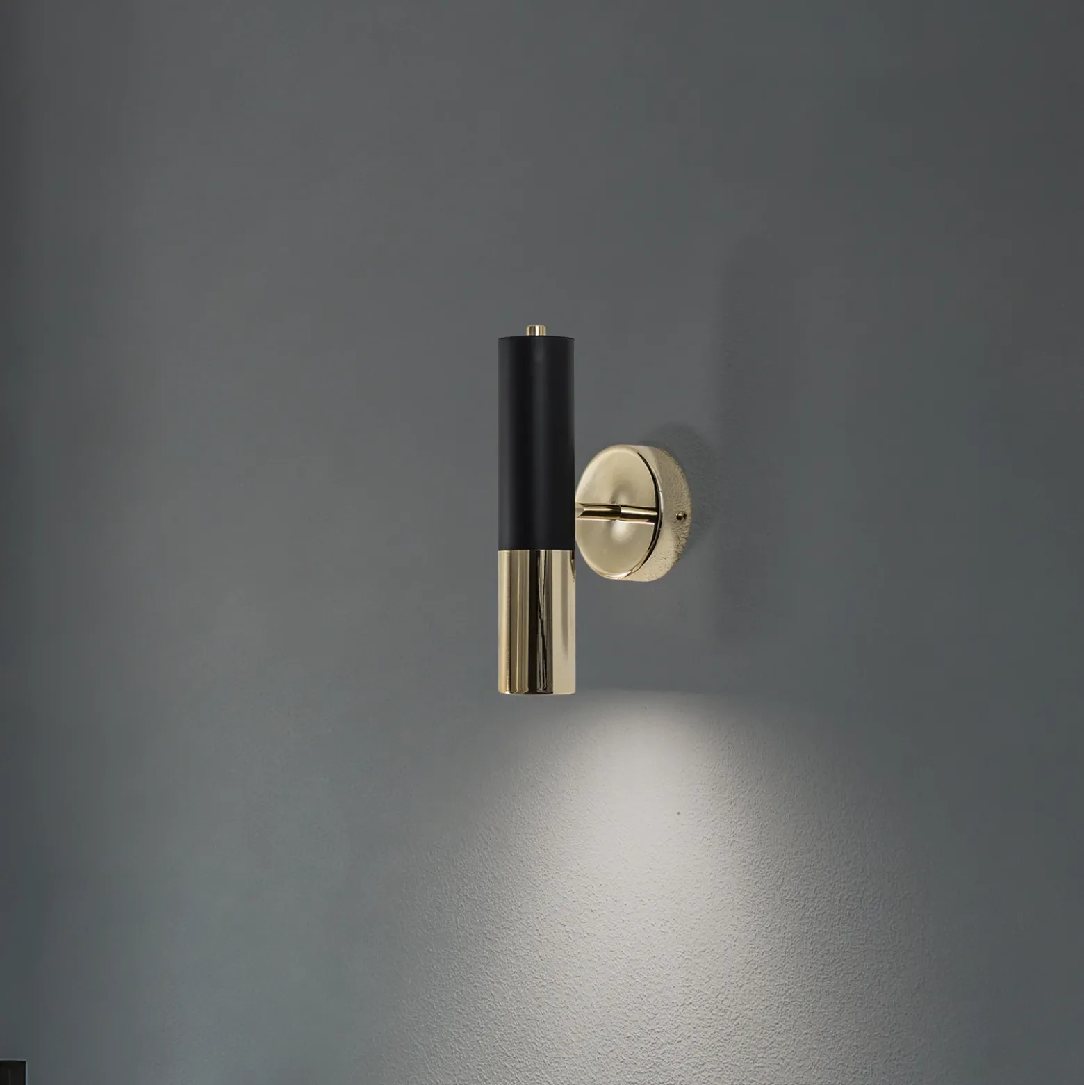 Aplique de pared Orino, negro/dorado, metal, GU10