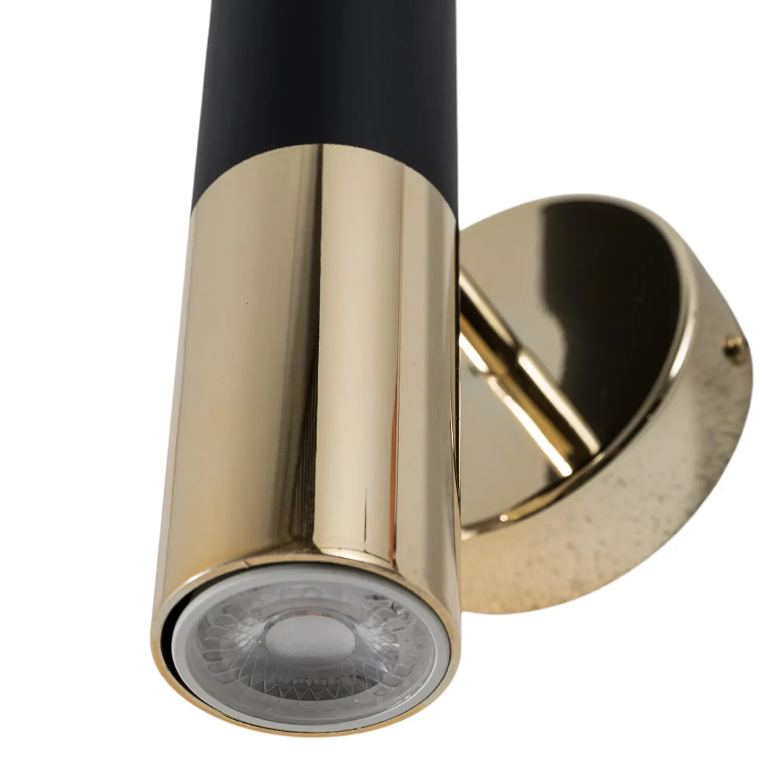 Aplique de pared Orino, negro/dorado, metal, GU10