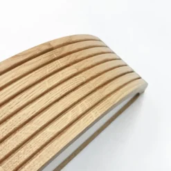 Aplique de pared Oro, madera de roble/cristal, 41 cm de ancho, E27
