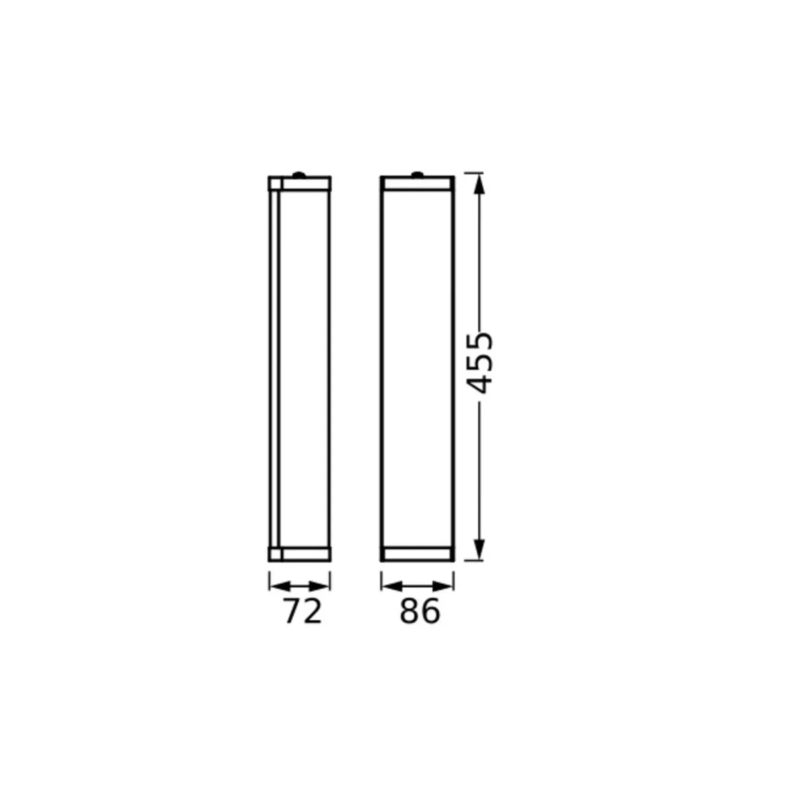 Aplique de pared OSRAM BATHROOM, cromada, longitud 46 cm, metal/vidrio, IP44