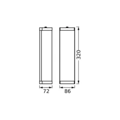 Aplique de pared OSRAM BATHROOM negro, longitud 32 cm, metal/vidrio, IP44