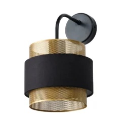 Aplique de pared OSRAM Decor Hornet, 1 luz, negro/dorado, E27