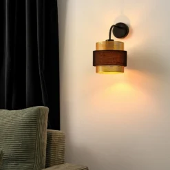 Aplique de pared OSRAM Decor Hornet, 1 luz, negro/dorado, E27