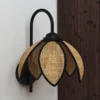 Aplique de pared OSRAM Decor Rattan Lotus, beige/negro, E27