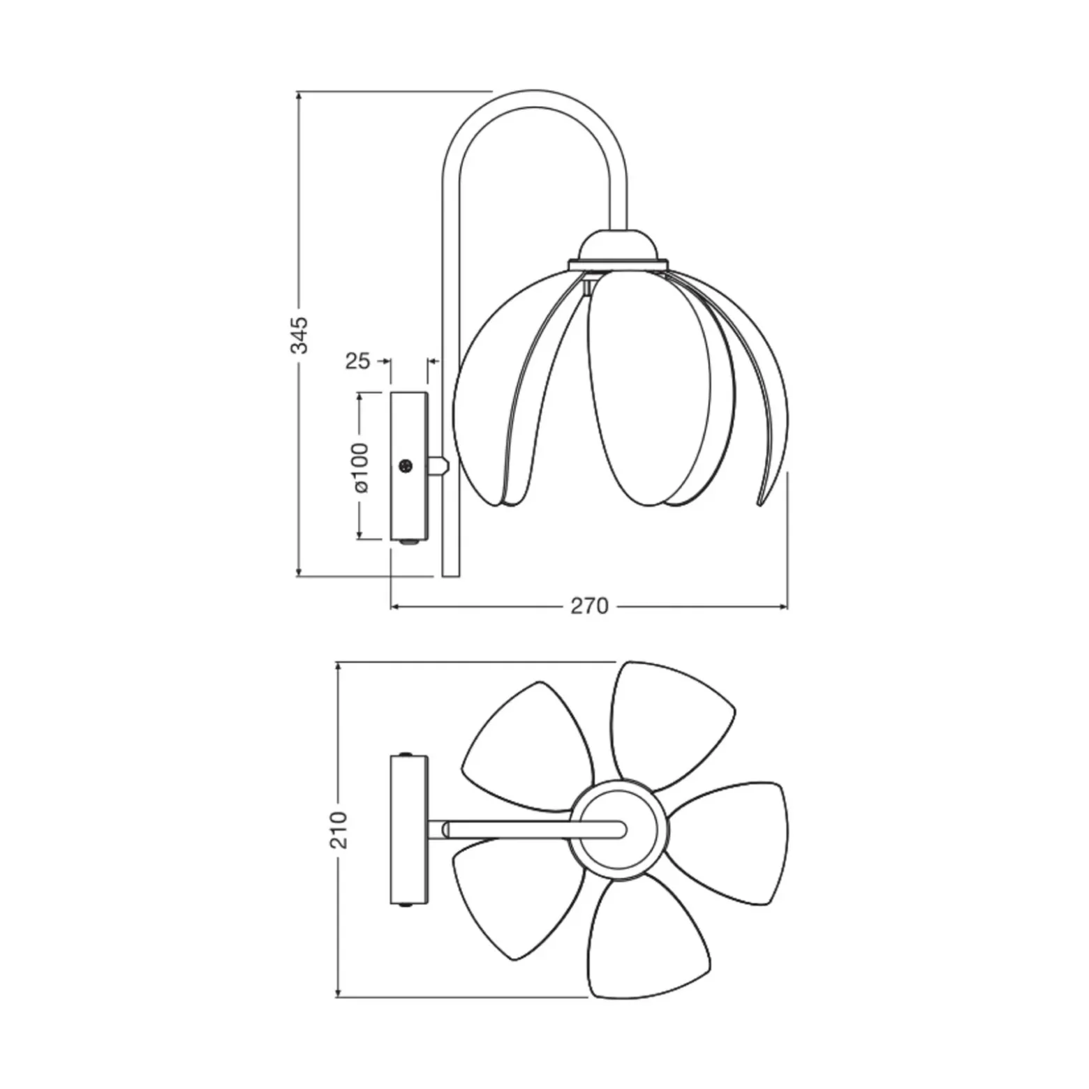Aplique de pared OSRAM Decor Rattan Lotus, beige/negro, E27