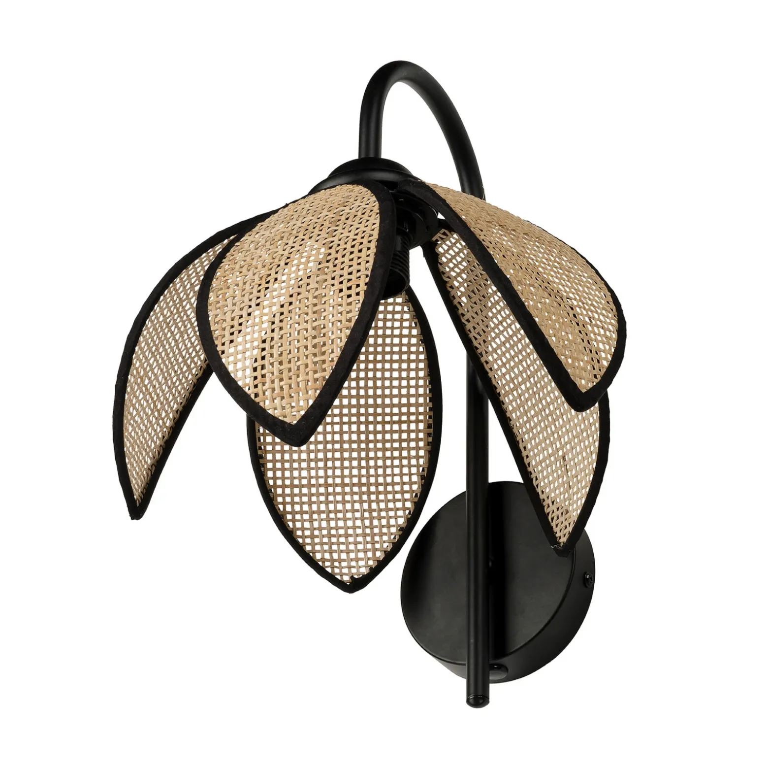 Aplique de pared OSRAM Decor Rattan Lotus, beige/negro, E27