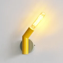 Aplique de pared OSRAM Decor Straw, 1 luz, gris/amarillo, acero, E27